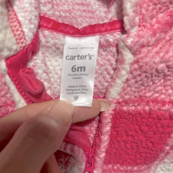 Carter’s Baby Hooded Sherpa Jumpsuit, 6 Months - Picture 4 of 8